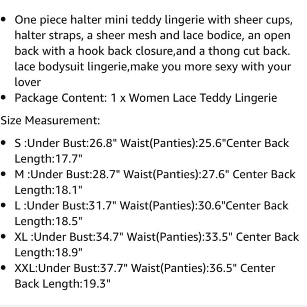 One Piece Lingerie Bodysuit Lace &Teddy Mesh Skirt - Picture 8 of 8